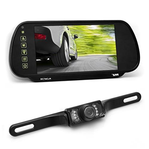 Pyle 7in Tft Mirror Monitor Rear-View Night Vision Camera